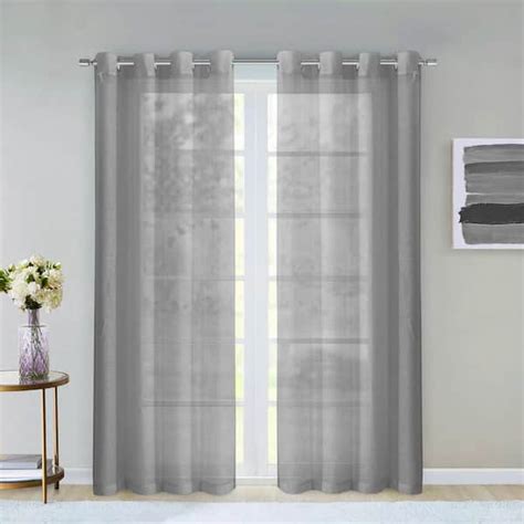 Haus And Garten Chocolate Brown Sheer Window Curtain Panels Satin Stripe 2 76 W X 84 L Two Rollos