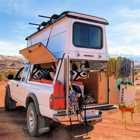 This diy fridge slide alternative will free up valuable space in your truck shell camper, van build, or overland 4x4 vehicle! 5 Homemade DIY Camper Shell Plans To Build Your Own