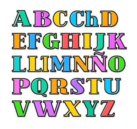 When learning alphabet coloring pages Spanish alphabet colorful letters, black outline, vector ...