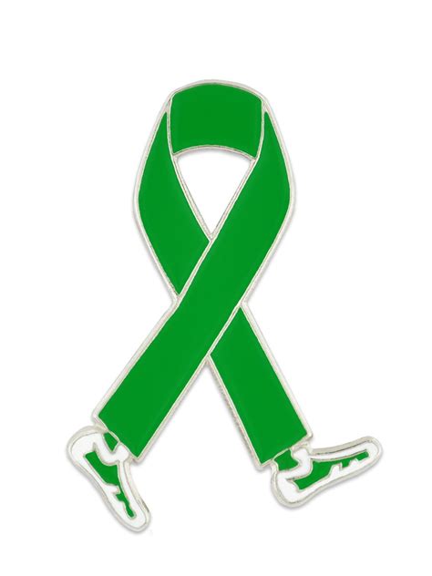 Pinmarts Green Awareness Ribbon Walk Fundraiser Enamel Lapel Enamel