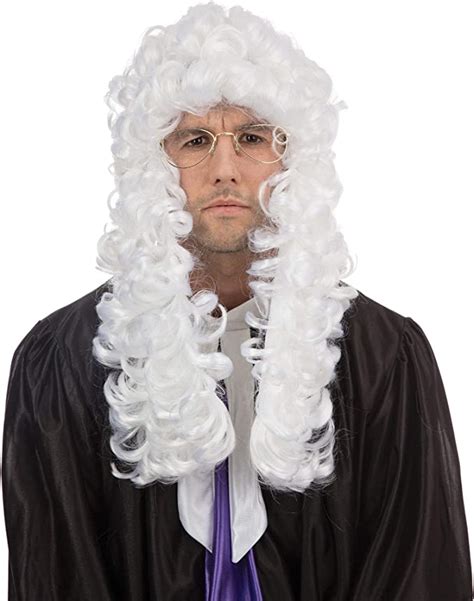 Bristol Novelty Men S Judge Wig For Men White Accessory White One