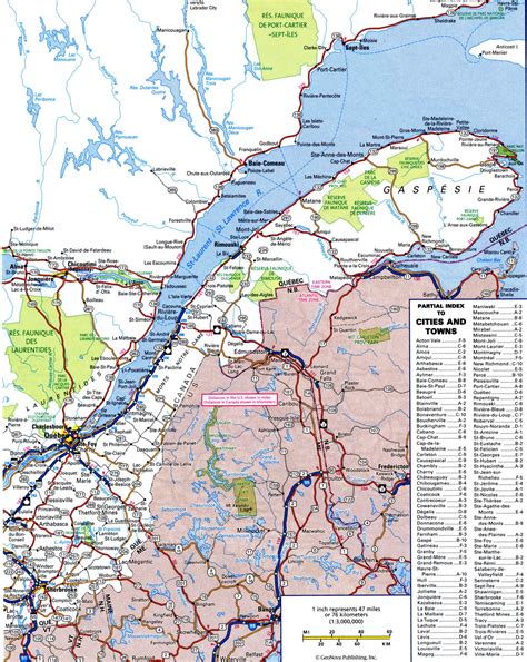 Road Map Of Quebec Province