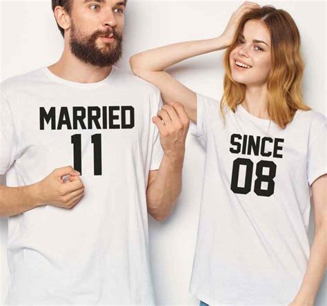 customisable married since design matching shirts for couples tenstickers