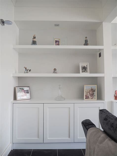 Shaker Alcove Cabinet With Floating Shelves Above