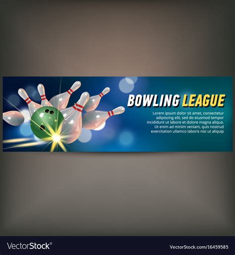 Bowling Horizontal Banner With Bowling Champ Club Vector Image