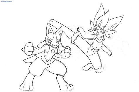 Pokemon Lucario Coloring Pages GregoryKathy