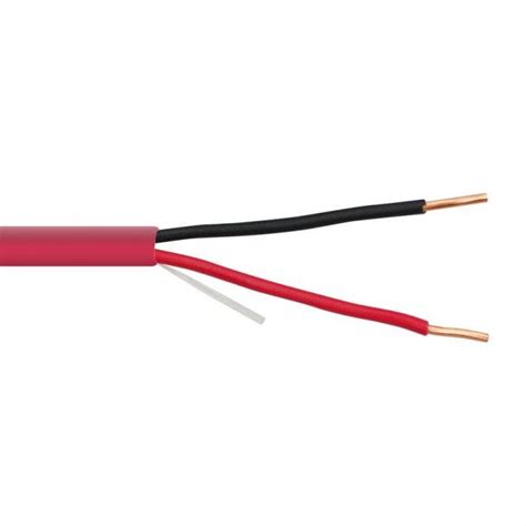 Red Fplr Security Shielded Power Cable Solid Bare Copper 2c18 Awg