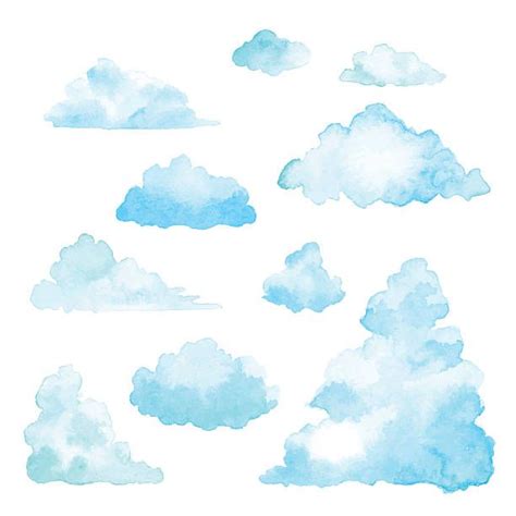 Groupe De Nuages Aquarelle Illustration Vectorielle Cloud Drawing