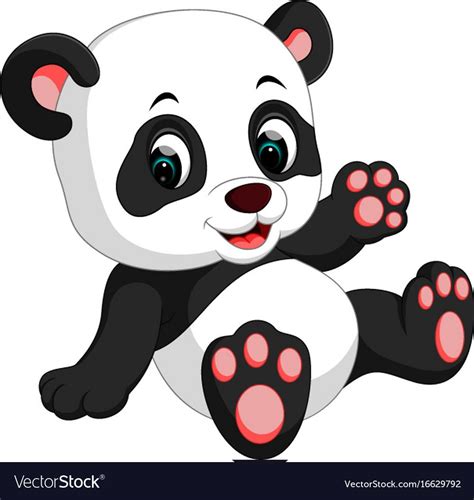 Cute Panda Cartoon Vector Image On Vectorstock Cute Panda Cartoon