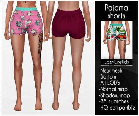 Pajama Shorts At Lazyeyelids Sims 4 Updates