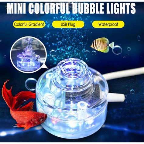 Aquarium Air Bubble Led Light Aquarium Air Stone Disk Kit Fish Tank Air