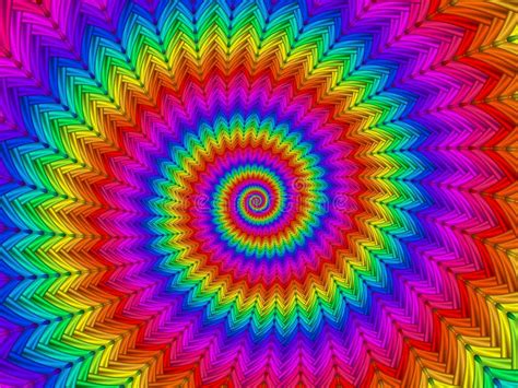 Digital Art Hypnotic Abstract Rainbow Spiral Background Stock Image Image Of Purple Aqua