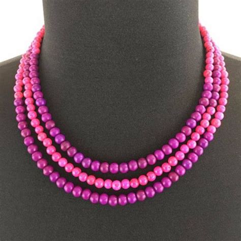 Pink And Purple Turquoise Colorblock Necklace Unisexjewelry