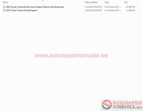 Toyota Tundra 2015 Service Manual + Wiring Diagram | Auto Repair Manual