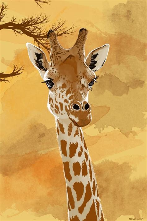 Blue elephant who says walls should be left untouched? Giraffe Painting Print on Canvas | Painting prints ...