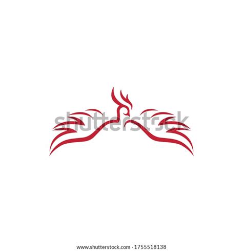 Red Phoenix Logo Illustration White Isolated Stock Vector Royalty Free