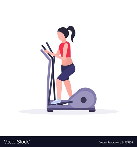 Sports Woman Doing Cardio Exercise Girl Using Vector Image