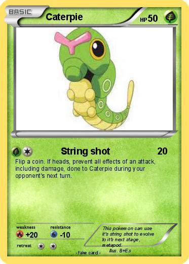 Caterpie is a bug type pokemon. Pokémon Caterpie 284 284 - String shot - My Pokemon Card