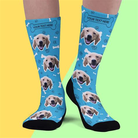Custom Upgrade Breathable Dog Socks Add Pictures And Name Myfacesocks