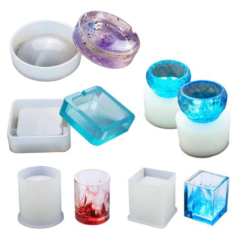 1x resin silicone mold resin art molds include round square cylinder small 1d3 ebay