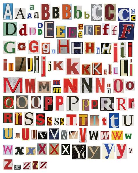 Colorful Newspaper Magazine Alphabet Colorful Newspaper Magazine