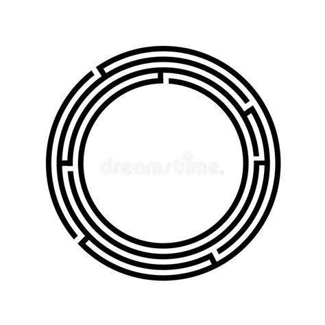 Round Labyrinth Maze Game Vector Illustration Eps10 Stock Vector