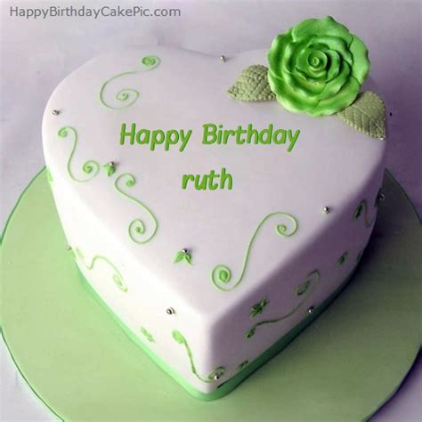 Green Heart Birthday Cake For Ruth