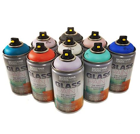 Montana Cans Frosted Glass Effect Spray Paint 250ml Set Of 9 Semi Translucent Colors Pricepulse