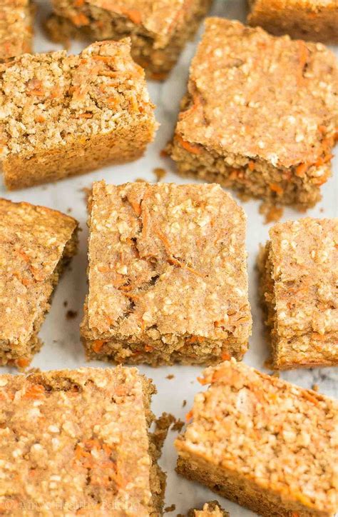 Featuring carrot cake granola balls, zucchini carrot fritters, carrot cake oatmeal, roasted carrots and healthy carrot cake muffins. Healthy Carrot Cake Oatmeal Snack Cake! Only 100 calories ...