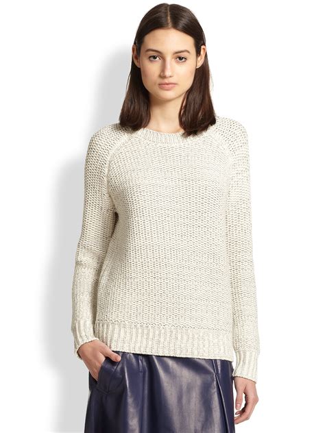 Vince Chunky Knit Sweater In Gray Lyst