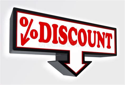 Discount Sign With Arrow Down And Per Cent Symbol Stock Illustration