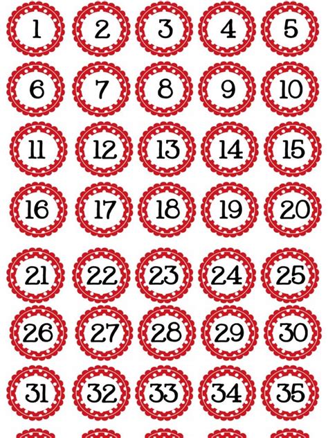 Colorful Polka Dot Numbers 1 40