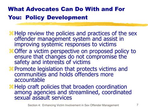 Ppt The Role Of The Victim And Victim Advocate In Managing Sex Offenders Powerpoint