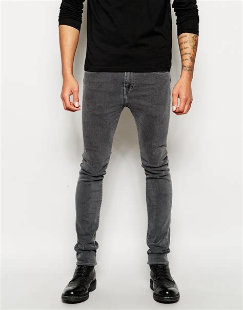 Lyst Edwin Jeans Ed 88 Skinny Fit Carbon Black Worn Grey Stretch In