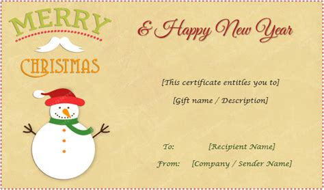 123certificates.com offers free certificate templates for all of your favorite holidays and more. Christmas Gift Certificate Template 15 - Gift Templates