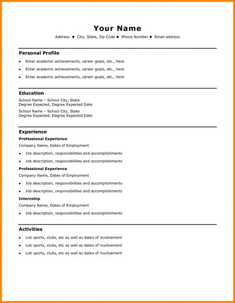 Word, pages, and google docs. Basic Resume Template Word ~ Addictionary