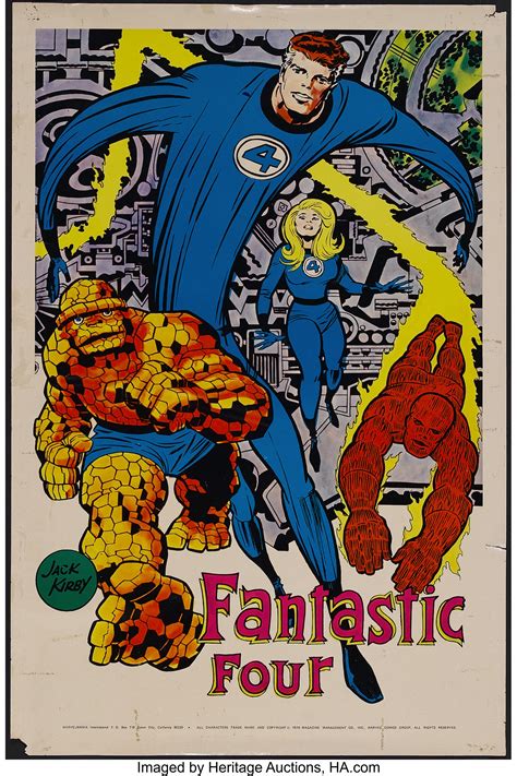 Jack Kirby Fantastic Four Poster Marvelmania 1970 Lot
