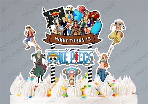 Personalised Printable One Piece Cake Topper One Piece Party Etsy