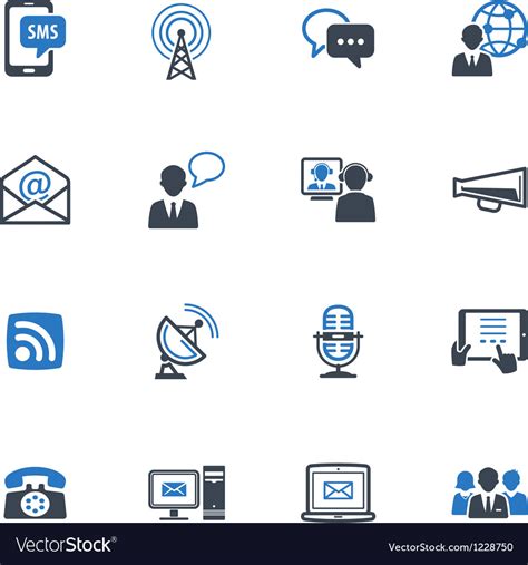Communication Icons Set 1 Blue Series Royalty Free Vector