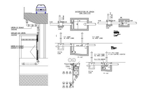 2d Cad Drawing Of Inner Pipe Out In Basement Level Autocad Software