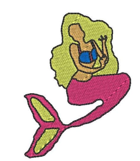 Mermaid Embroidery Design Machine By Embroidlifeincolors On Etsy Marine