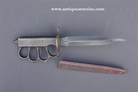 Antique Arms Inc Us Model 1918 Trench Knife W Orig Scabbard Mfd