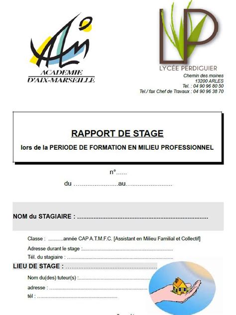 Exemple De Page De Garde Dun Rapport De Stage Joy Studio Design