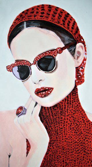 Girl With Sunglasses 90 X 50 X 2 Cm 2020 Acrylic Painting By Alexandra Djokic Girl With