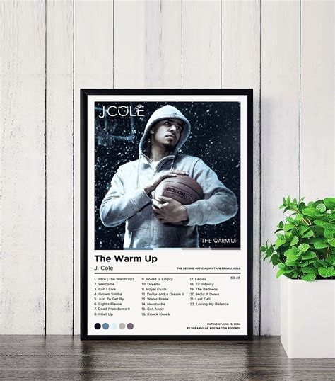J Cole Posters The Warm Up Poster Tracklist Album Cover Etsy