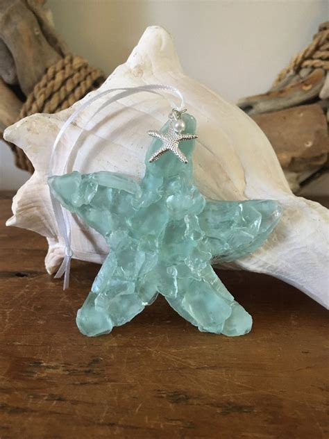 Star Bright Sea Glass Starfish Ornament Beach Decor Starfish Etsy