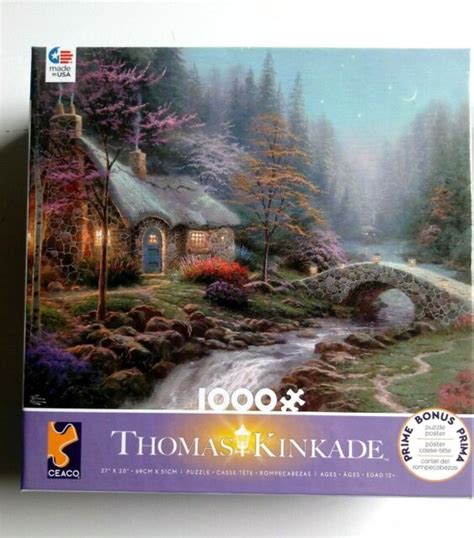 Thomas Kinkade Twilight Cottage 1000 Piece Puzzle 27 X 20 Ceaco Ebay