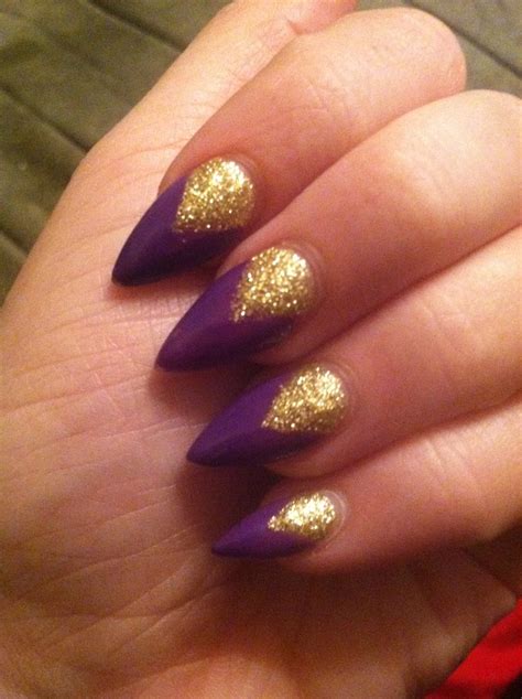 Nail Designs Purple And Gold Nail Arts