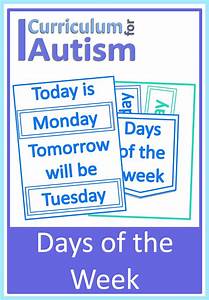 Days Of The Week Chart Autism Special Education Classroom Aba Speech