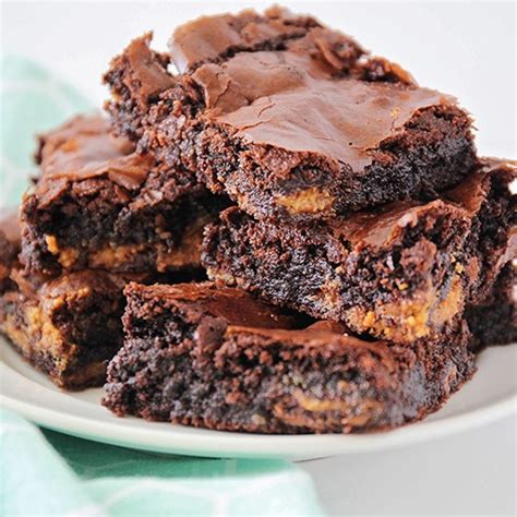 Peanut Butter Cup Brownies Recipe Reeses Brownies One Little Project